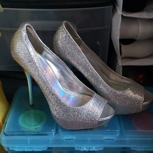 Silver Sparkly Heels